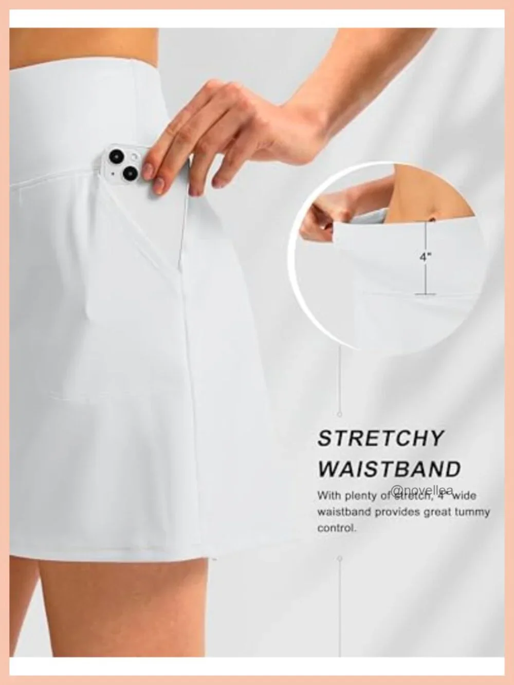 Golf Skort Women High Waisted Stretchy 4 Pockets Athletic Tennis Skirt with